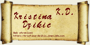 Kristina Džikić vizit kartica